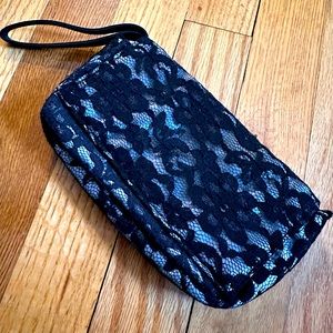 Victoria’s Secret satin and lace wristlet clutch bag